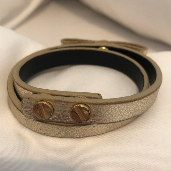 Gold Tory Burch double wrap bracelet - Picture 4 of 8